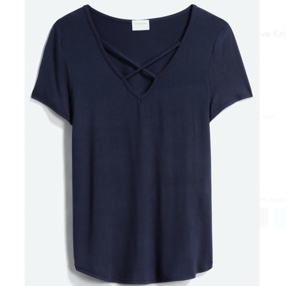 Emory Park Dulce Short Sleeve Knit Top, Size Medium